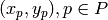 (x_p,y_p), p \in P
