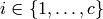 i \in \{1,\ldots,c\}
