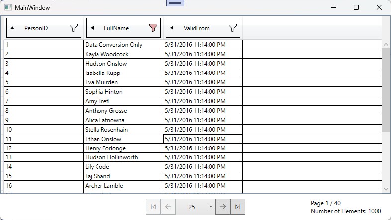 WPF Filter and Pagination Control